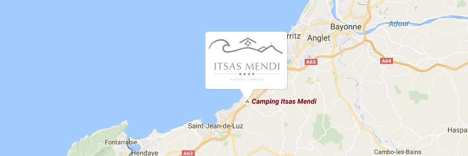 situation camping itsas mendi carte côte basque